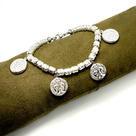 Bracciale pepite Small e Monete Argento925