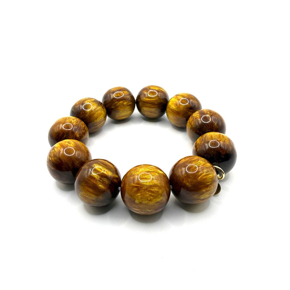 Bracciale sfere in Resina Occhio di Tigre