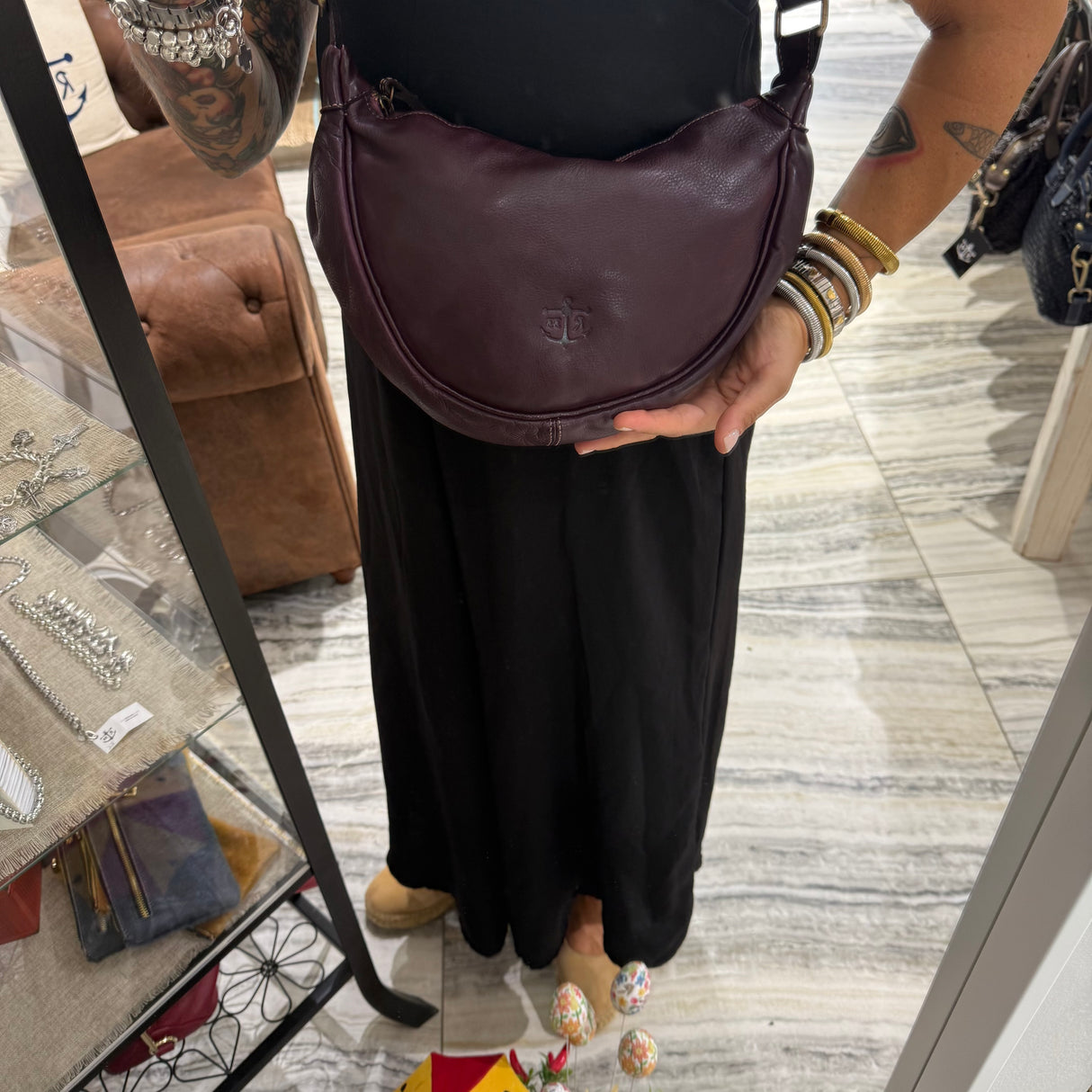 Borsa Marsupio Mezzaluna Burgundy