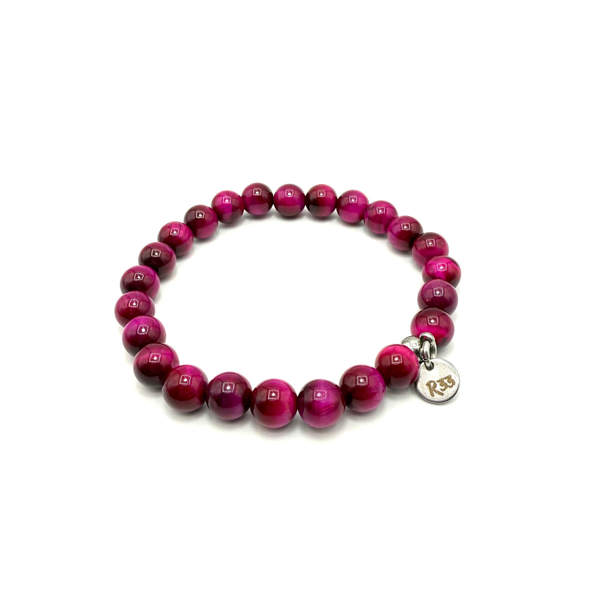 Bracciale pietre Occhio di Tigre Fucsia
