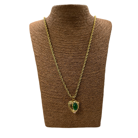 Collana Lanterna Cuore Giada Verde