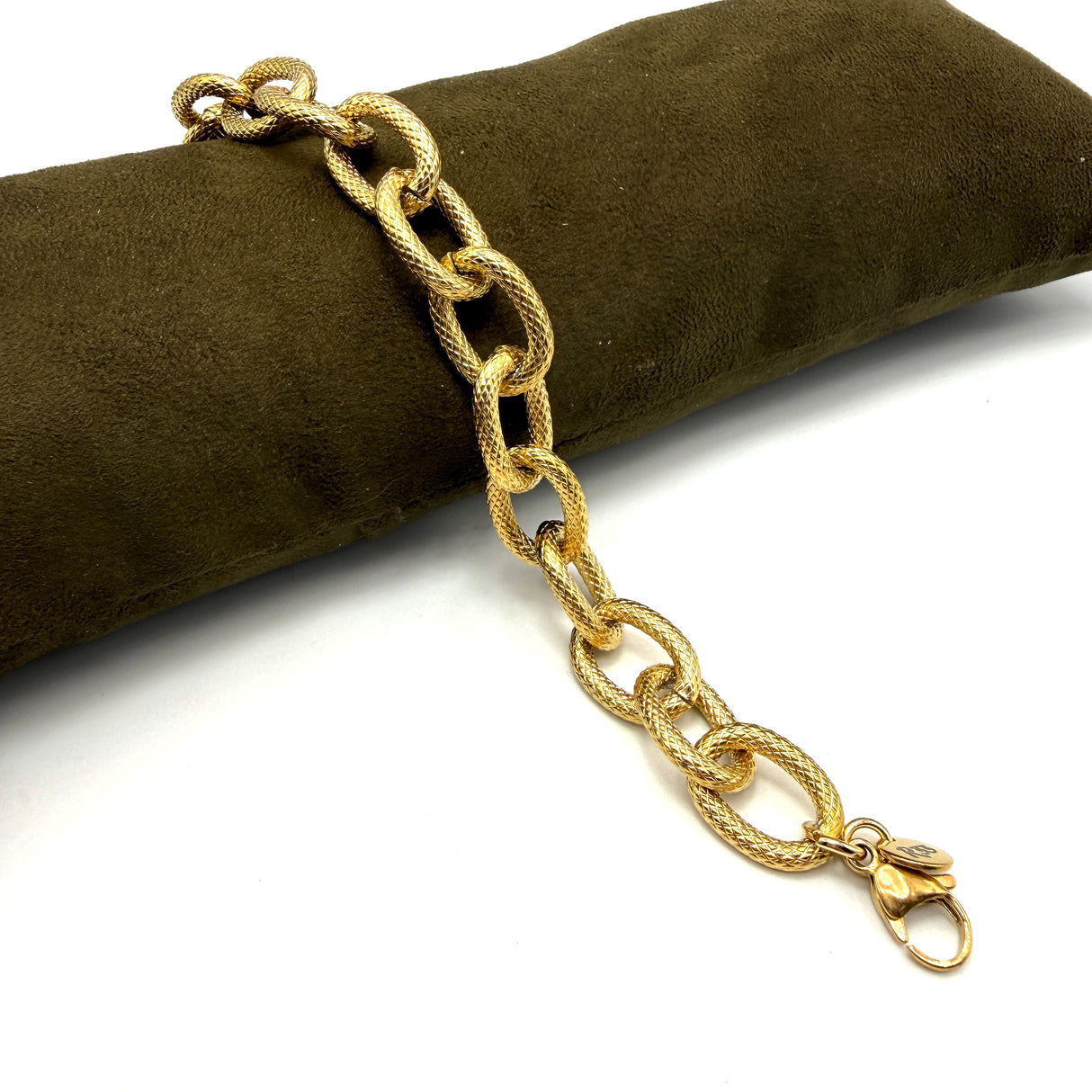Bracciale Rolò martellato dorato in acciaio inossidabile