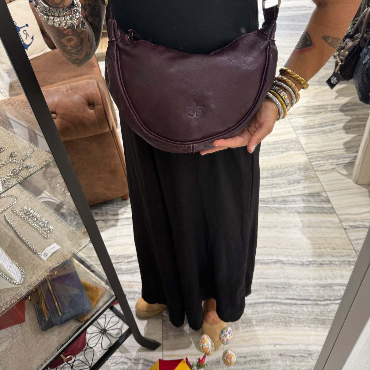 Borsa Marsupio Mezzaluna Burgundy