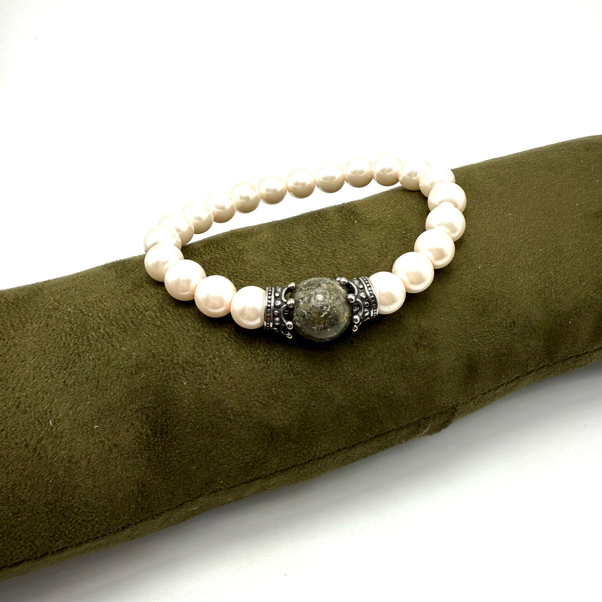 Bracciale Corone Perle e Pirite