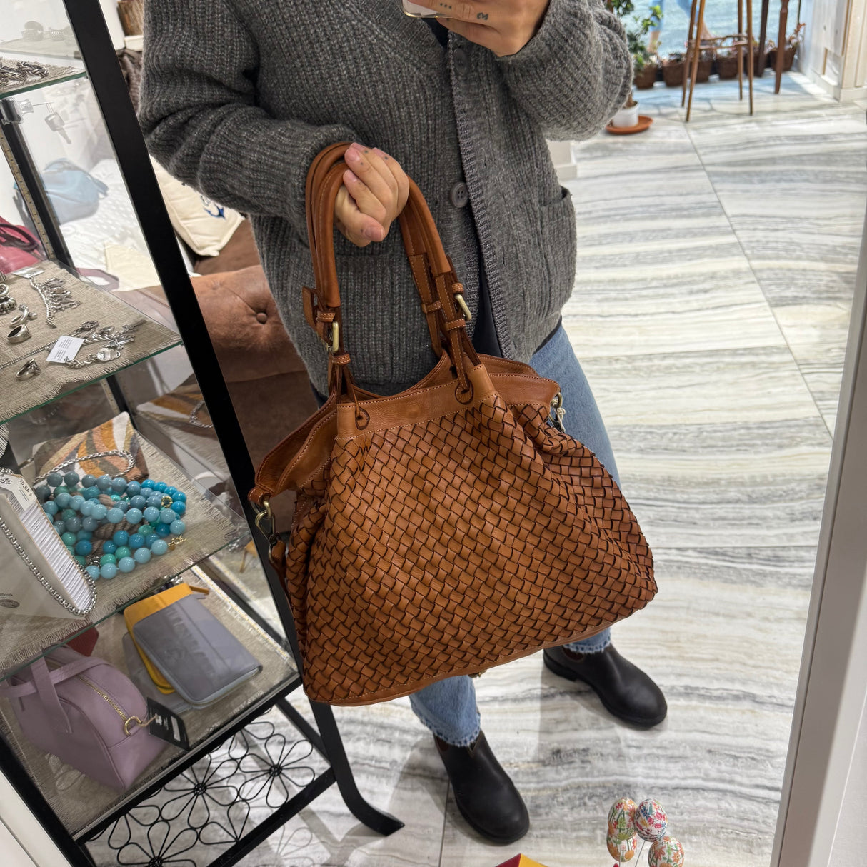 Borsa Intreccio Big Cuoio