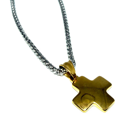 Collana Croce Bicolor acciaio inossidabile