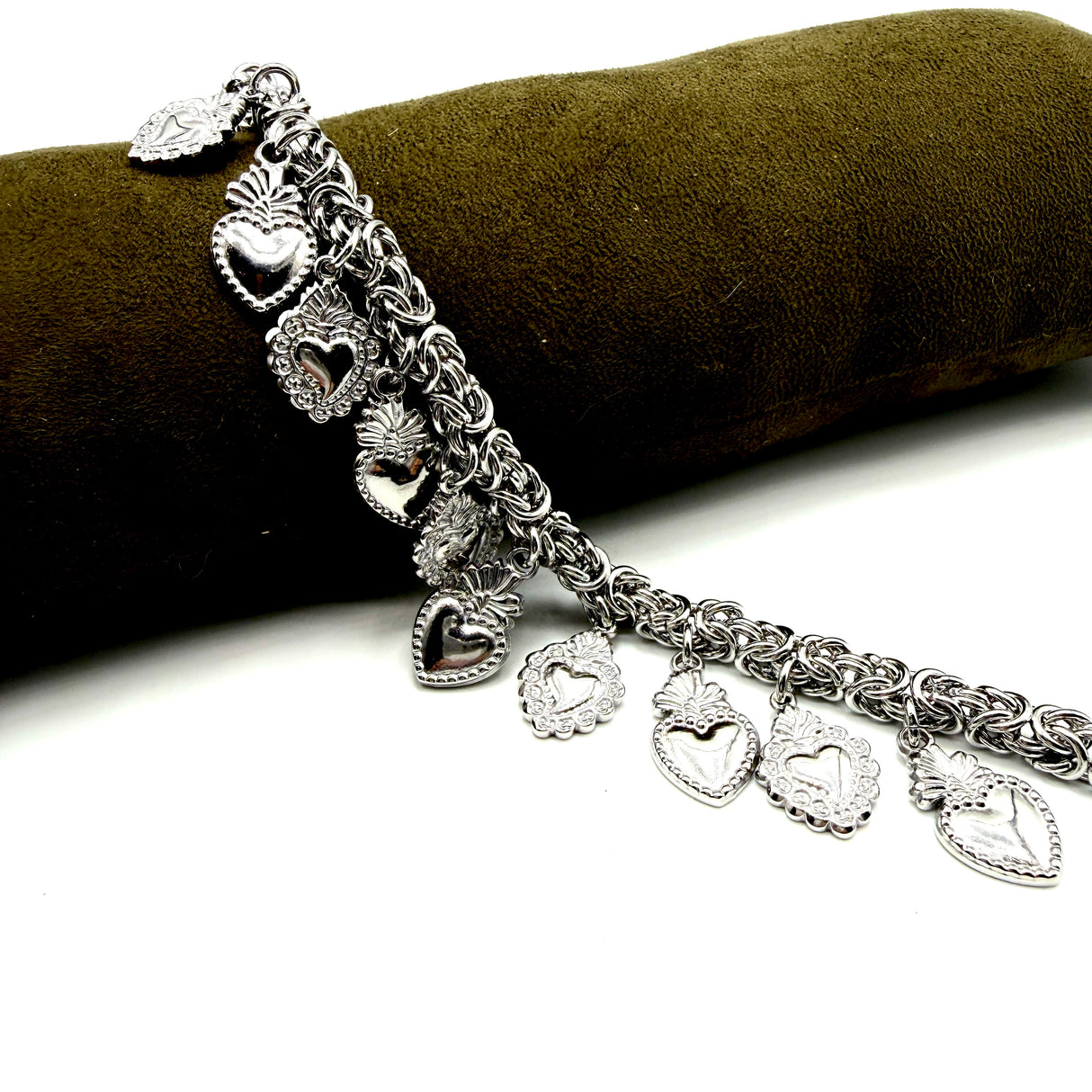 Bracciale Bizantina Cuori Sacri acciaio inossidabile