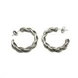 Orecchini Cerchio Torcione Satinato silver