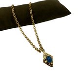 Collana Lanterna 9 Rombo Agata azzurra