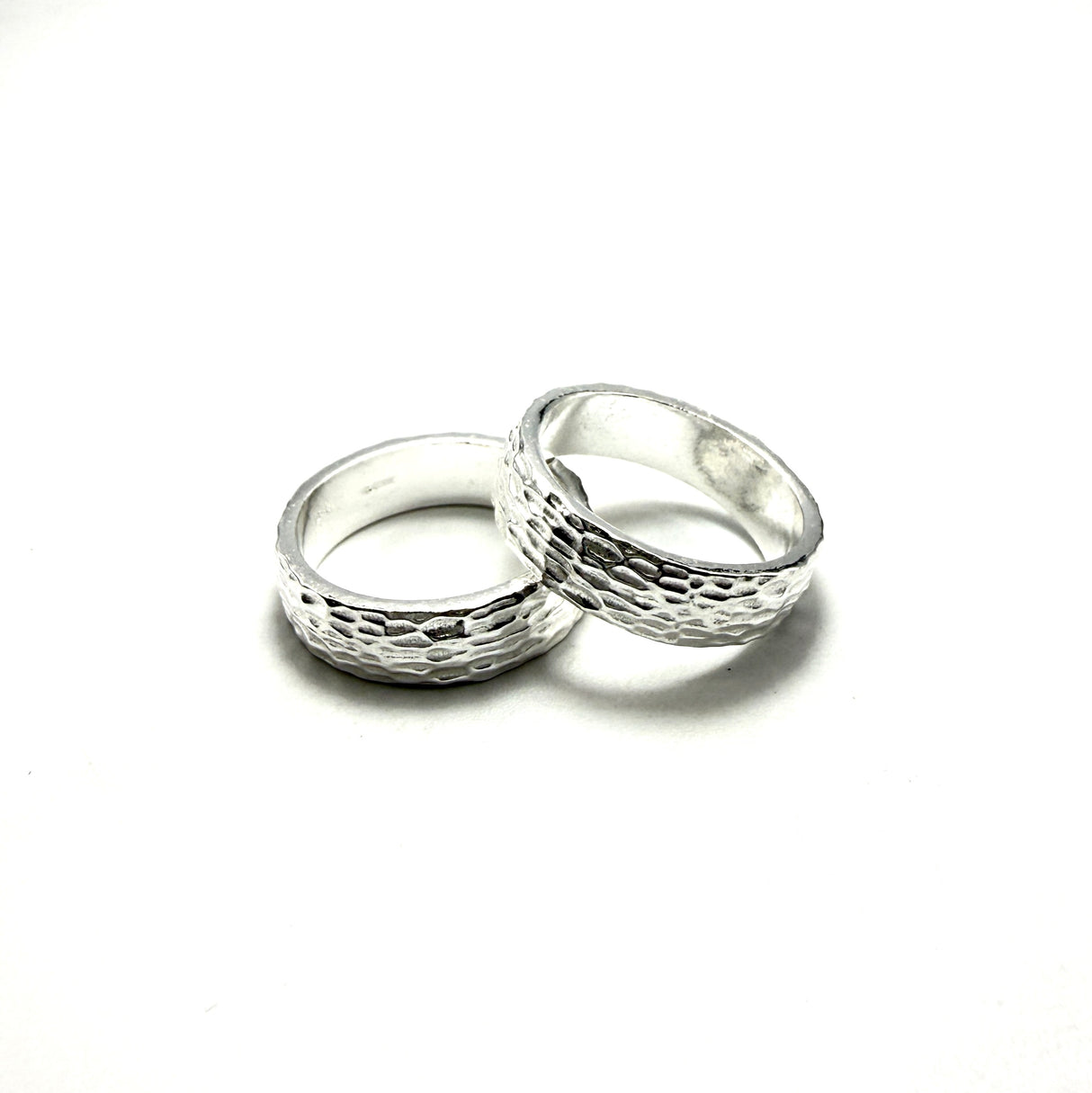 Coppia Fedi Martellate Argento925