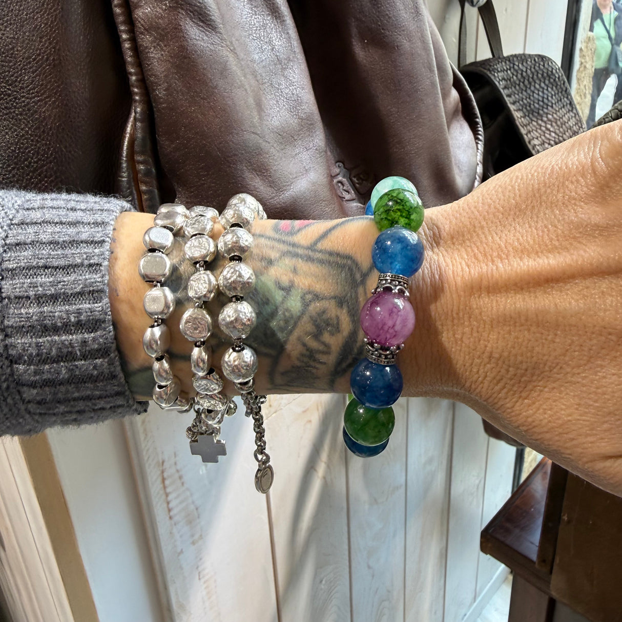 Bracciale Agata Multicolor e Corone