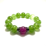 Bracciale Agata Verde, Viola e Corone