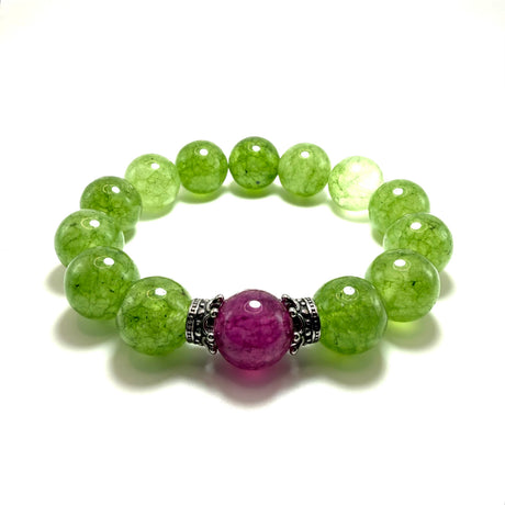 Bracciale Agata Verde, Viola e Corone