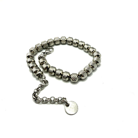 Bracciale pepite sfere rigate Acciaio inossidabile