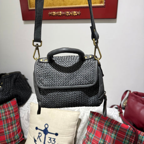 Borsa PIMMA intrecciata Grigio canna di fucile