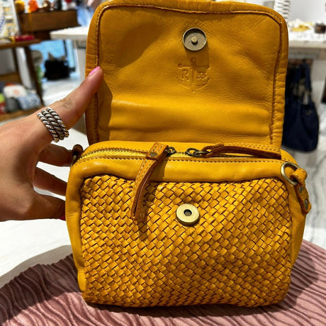 Borsa PIMMA intrecciata Senape