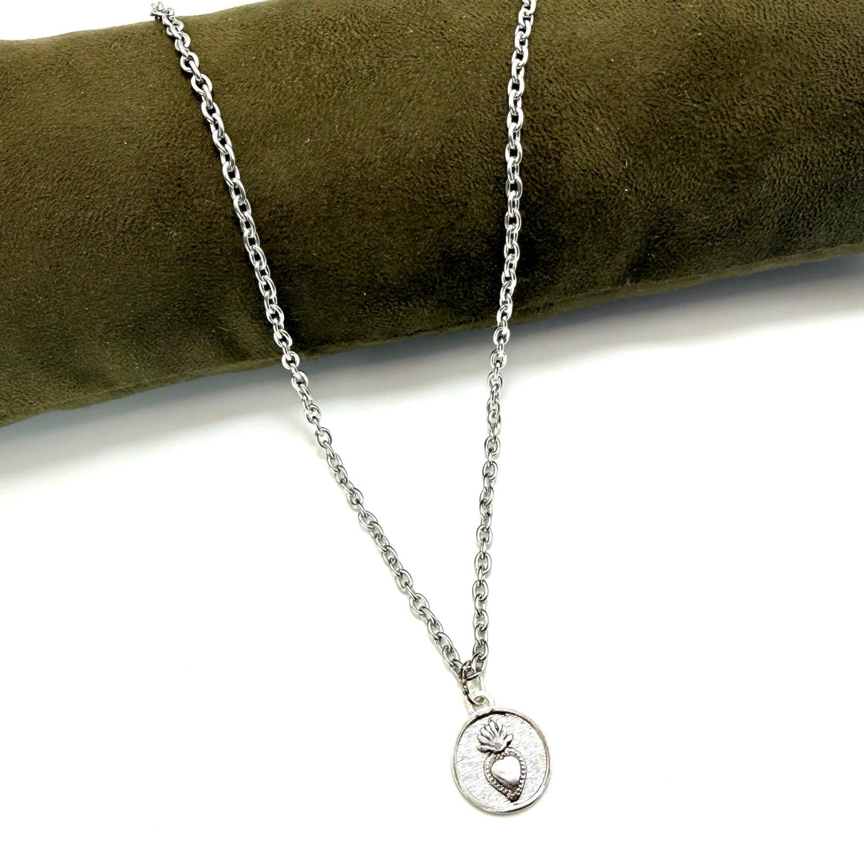 Collana Medaglia Sacro Cuore Argento925