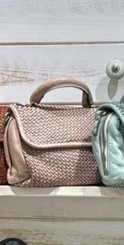 Borsa PIMMA intrecciata Cipria