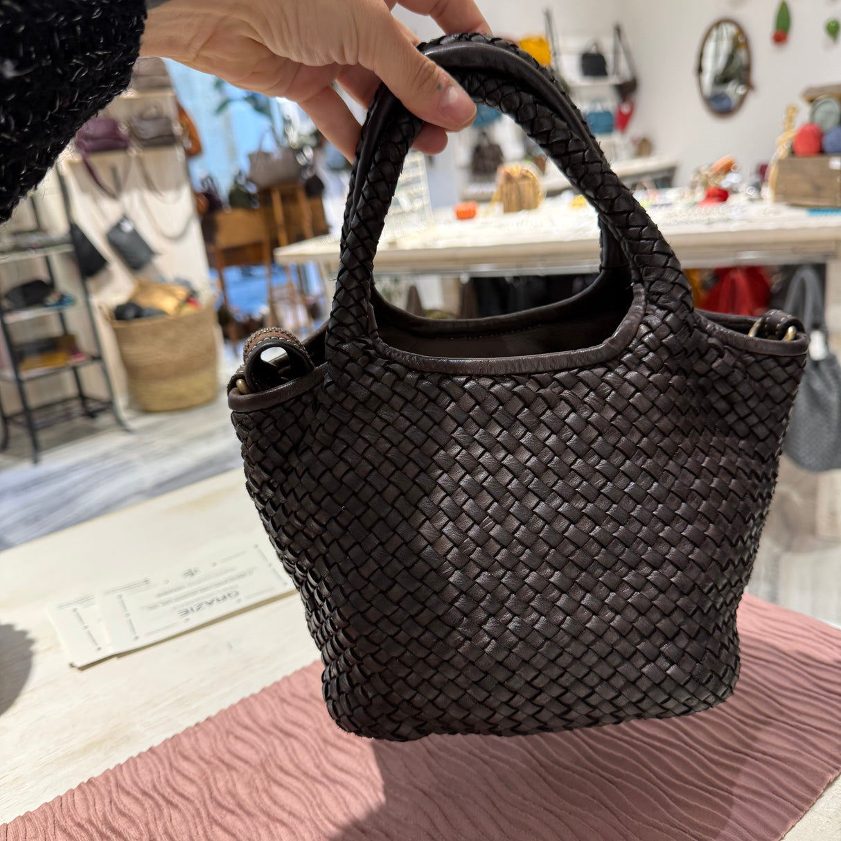 Borsa cestino Hermione small Testa di Moro