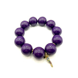 Bracciale resina Viola con charms Corno Multicolor