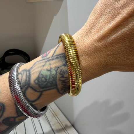 Bracciale Tubogas acciaio Dorato 1.2 cm