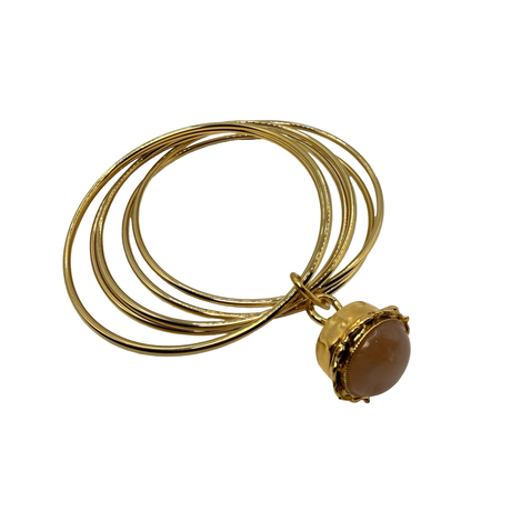 Bracciale 6 fili Lanterna Campana quarzo Rosa