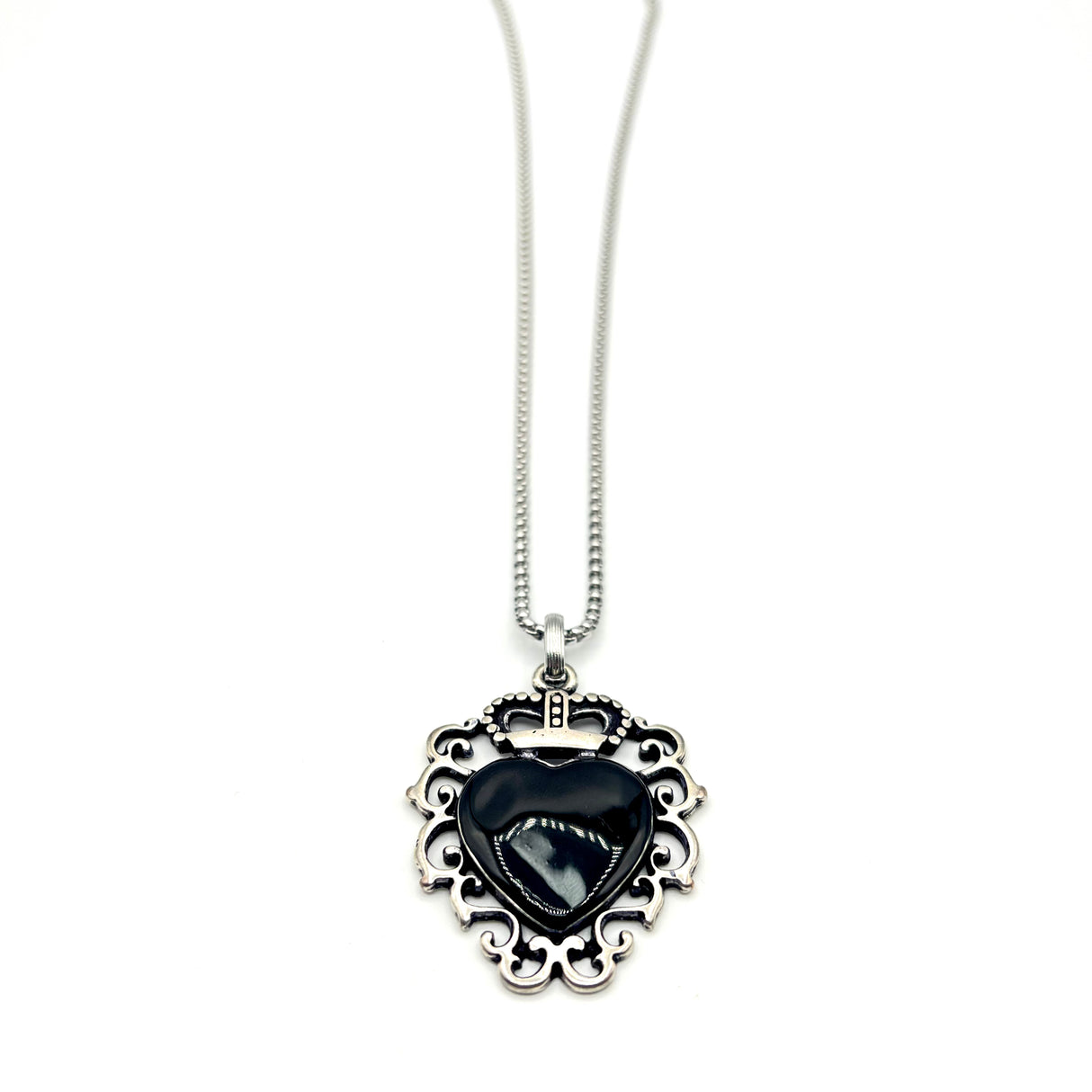 Collana Cuore Sacro Corona black