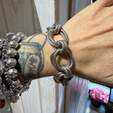 BRACCIALE ANELLI GODRONATI ALTERNATI
