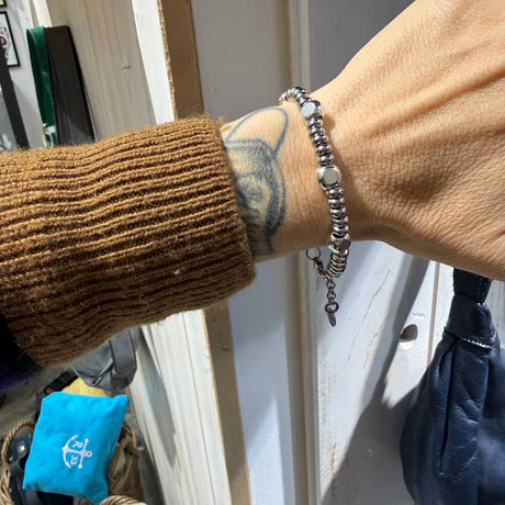 Bracciale Girelle Acciaio e pepite Argento925