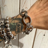 BRACCIALE ANELLI GODRONATI ALTERNATI