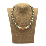 Collana Perle Green e Corone in acciaio inossidabile