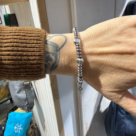 Bracciale Girelle Acciaio e pepite Argento925