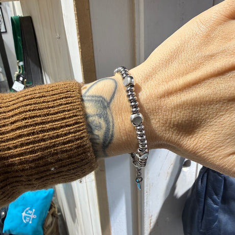 Bracciale Girelle Acciaio e pepite Argento925