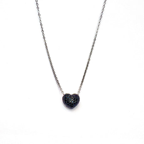 Collana Cuore zirconi neri