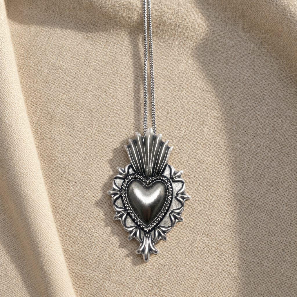 Collana Cuore Sacro Fiamma Big