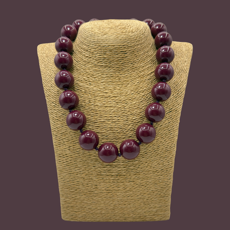 Collana sfere in Resina Burgundy