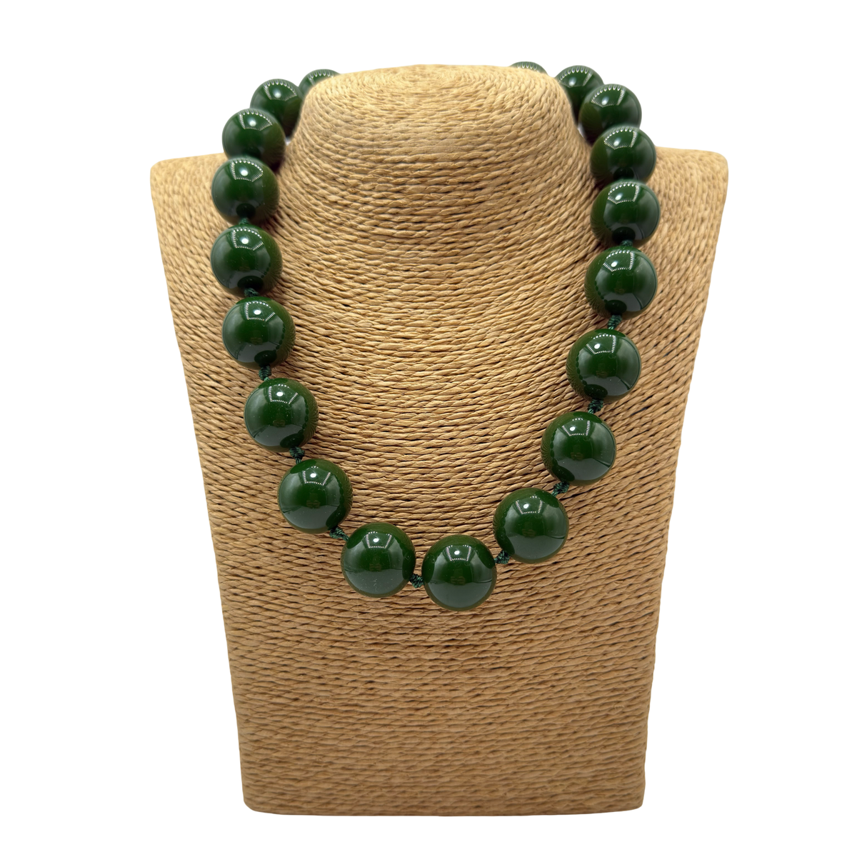 Collana sfere in Resina Verde Muschio