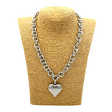 Collana Rolò Cuore Acciaio inossidabile