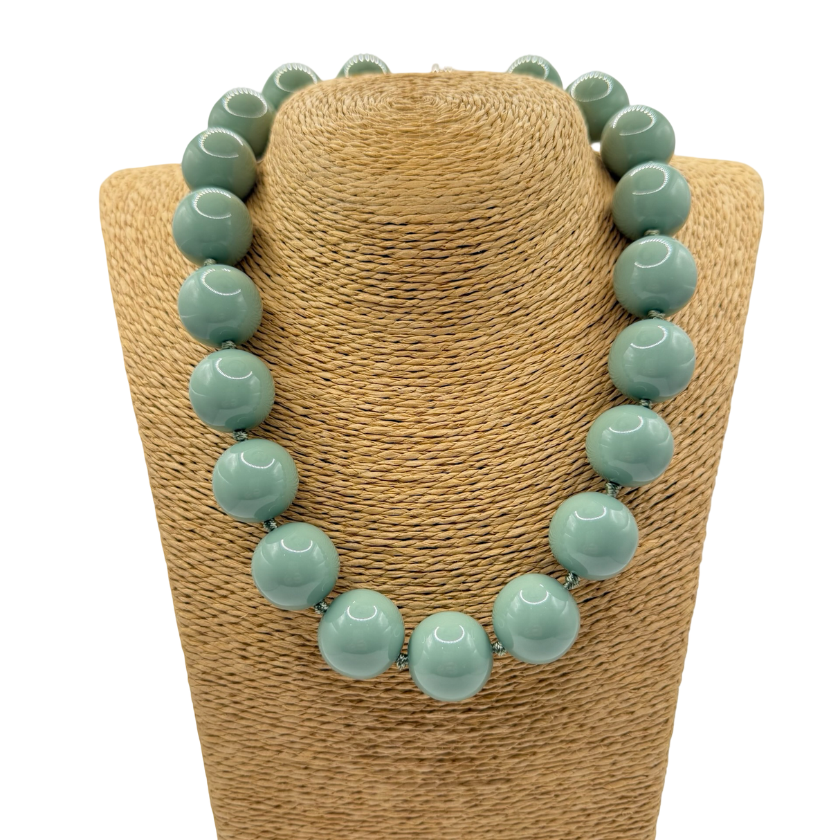 Collana sfere in Resina Salvia