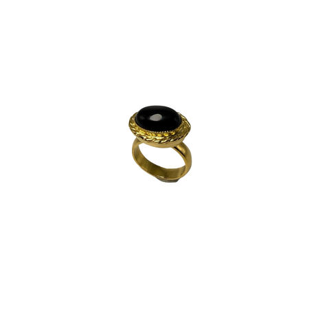Anello ovale Etrusco Cabochon Ottone