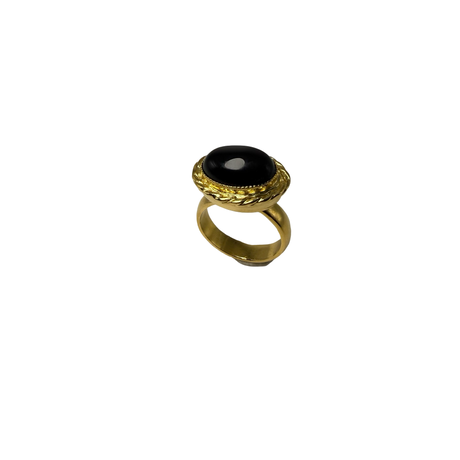 Anello ovale Etrusco Cabochon Ottone