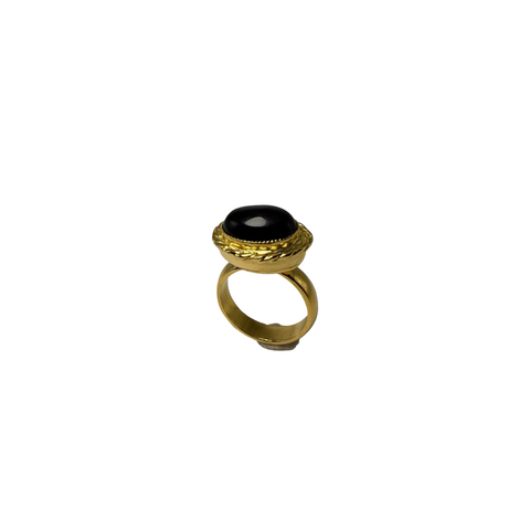 Anello ovale Etrusco Cabochon Ottone