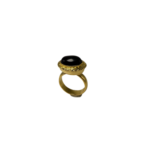 Anello ovale Etrusco Cabochon Ottone