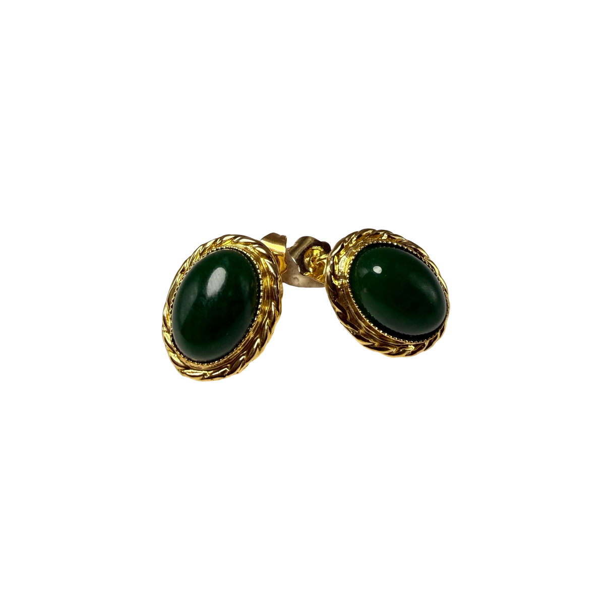 Orecchini Ovali Cabochon Ottone
