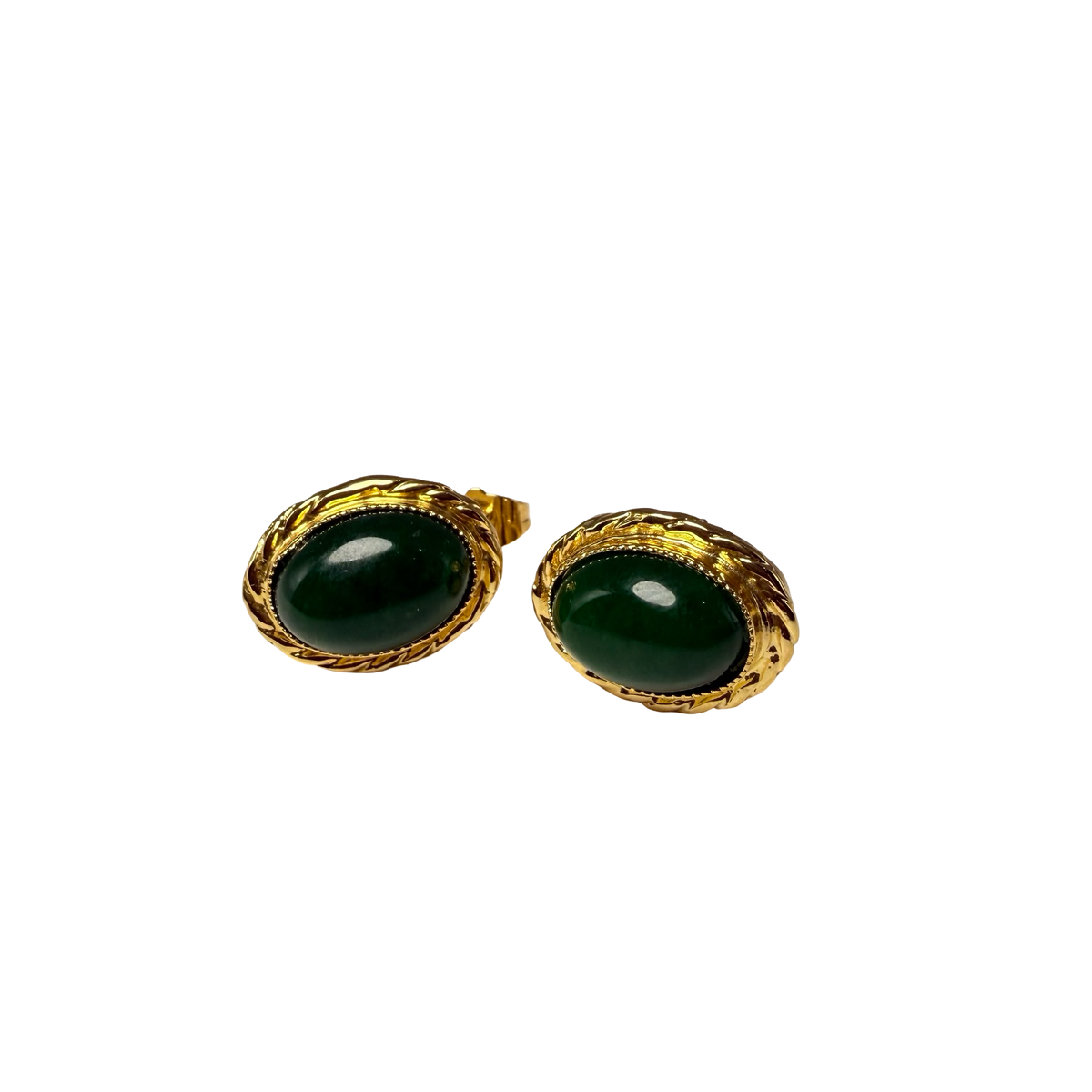 Orecchini Ovali Cabochon Ottone