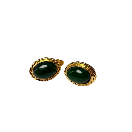 Orecchini Ovali Cabochon Ottone