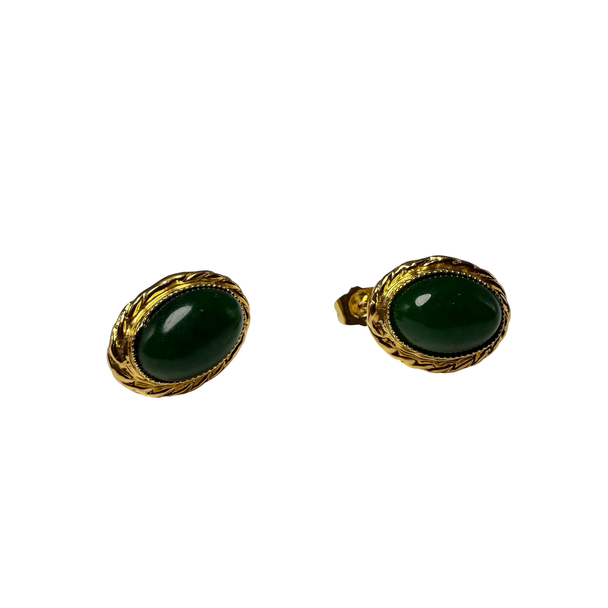 Orecchini Ovali Cabochon Ottone