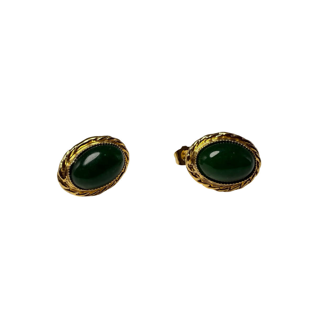 Orecchini Ovali Cabochon Ottone