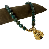 Collana Crisocolla con Lanterna rana Giada Verde