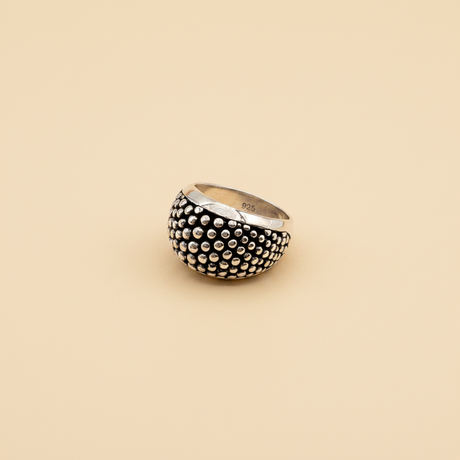 Anello Bombato Puntinato Argento925